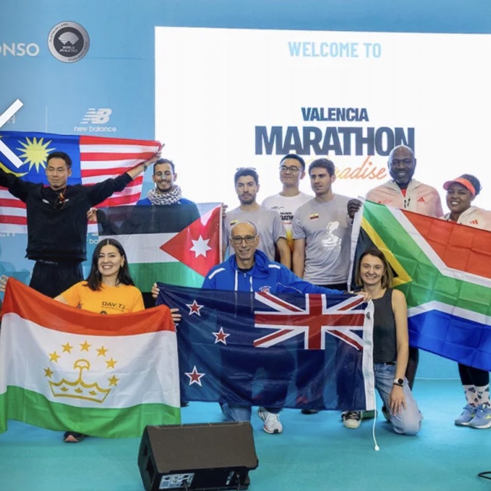 International runners including Fuad Abu Safi representing their countries at the Valencia Marathon